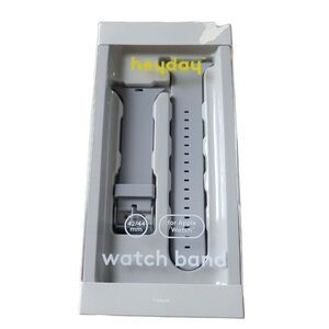 Heyday Unisex Gray 42/44 Mm Comfort Adjustable Apple Watch Silicone Casual Band